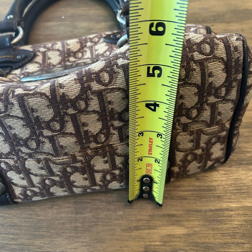 DIOR BOWLING CLOTH HANDBAG monogram brown leather Vintage - Picture 17 of 17